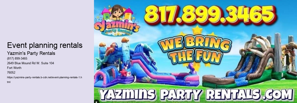 Event planning rentals